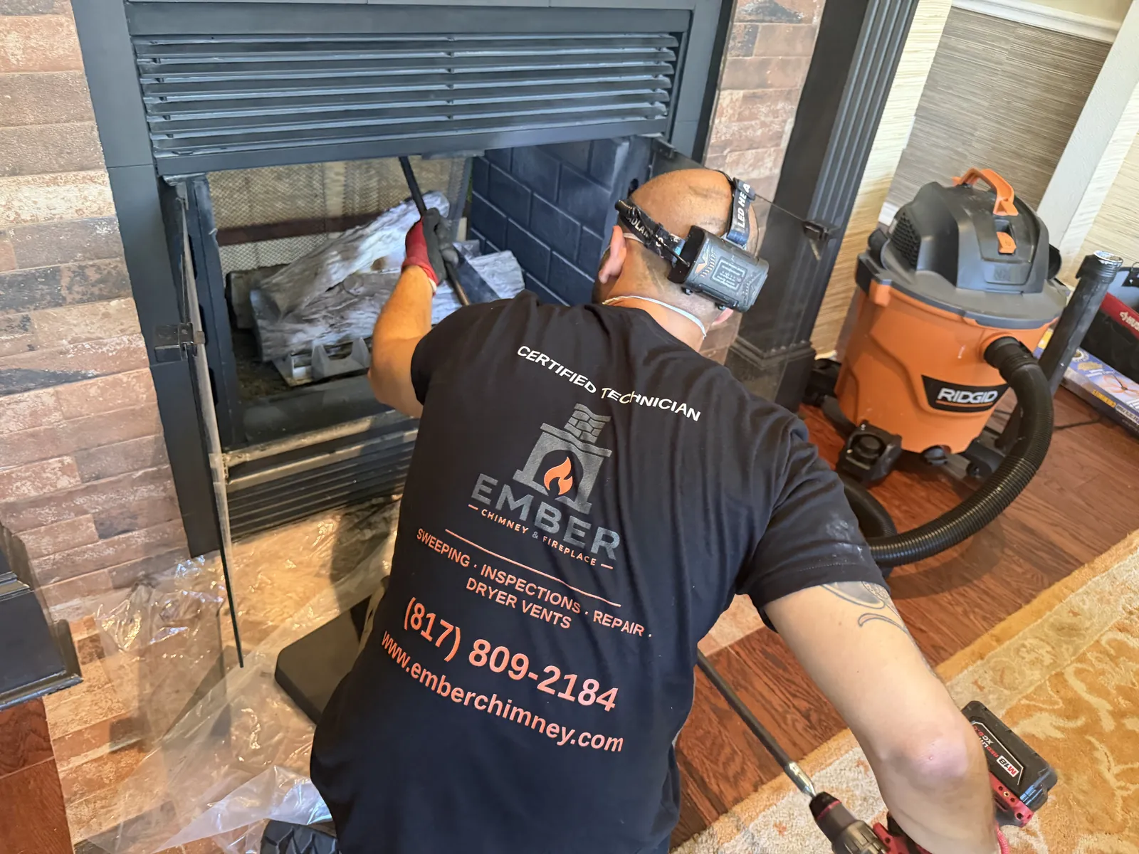 Chimney sweep and inspection work