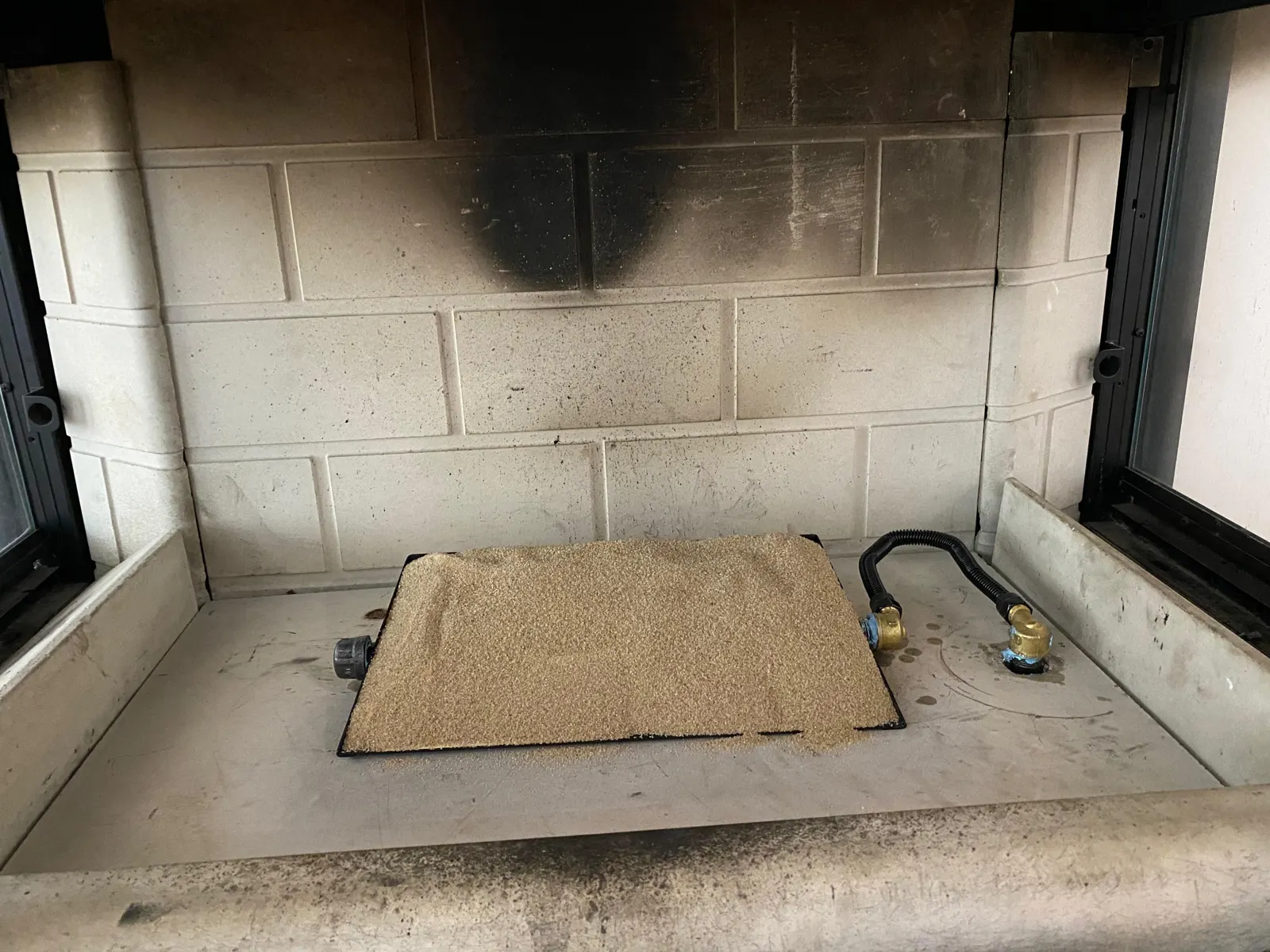 Empty fireplace firebox