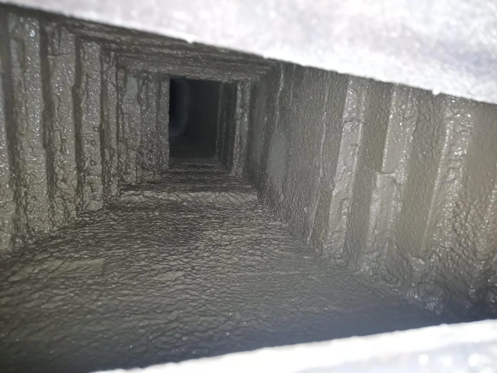 Inside view of a chimney flue